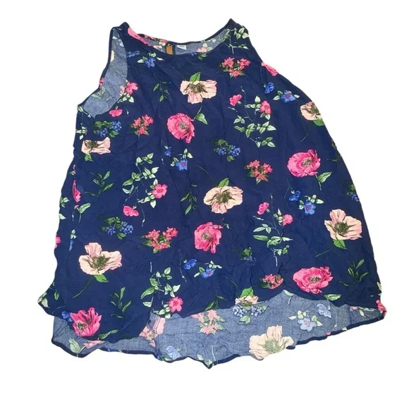 5/$25 Old Navy Navy Floral Tank Top - Picture 2 of 5